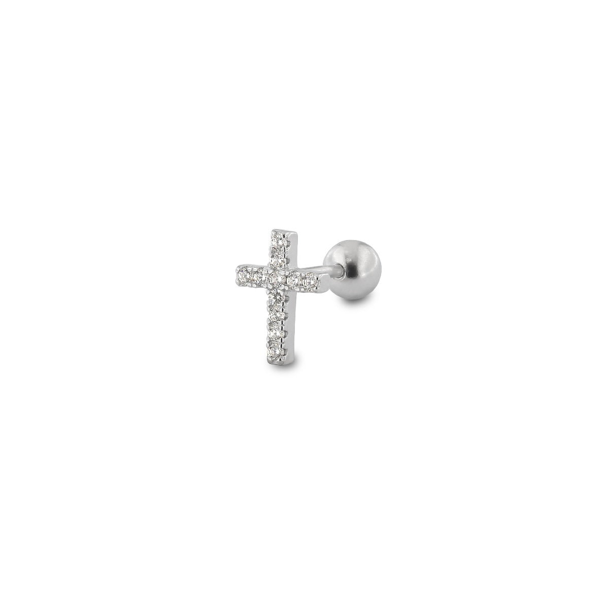 Piercing Inês Rochinha Cruce IR.PR031PCZ. Piercing em prata 925 e zircónias em forma de cruz.